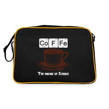 Coffee Kaffee The Engine of Science Chemie - Retro Tasche - Schwarz/Gold - Hinten