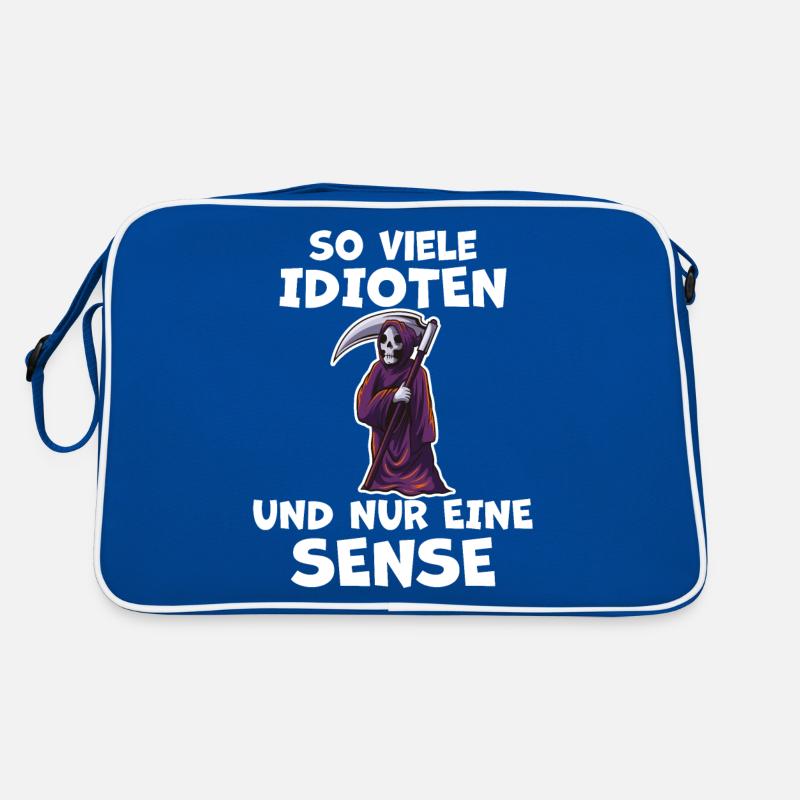 Idioten Sensenmann Lustiger Spruch Frech Geschenk Retro Tasche