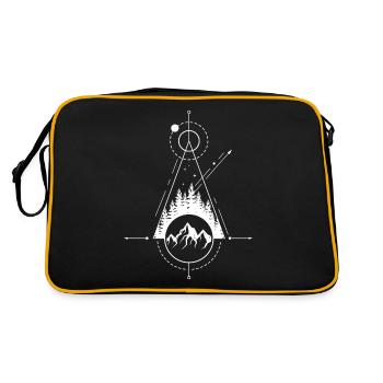 Modern Geometric Nature Mountains Adventure Shapes - Retro Bag - black/gold - Back