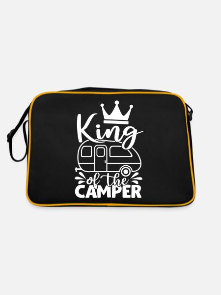 King Of The Camper Funny Quote Camping Saying - Retro Bag - black/gold - Back