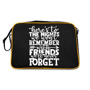 Friendship Camping Adventure Quote Typographic - Retro Bag - black/gold - Back