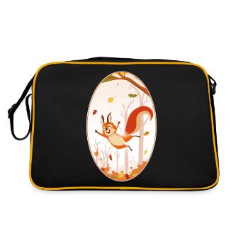 Squirrel Squirrel Chipmunk Gift - Retro Bag - black/gold - Back