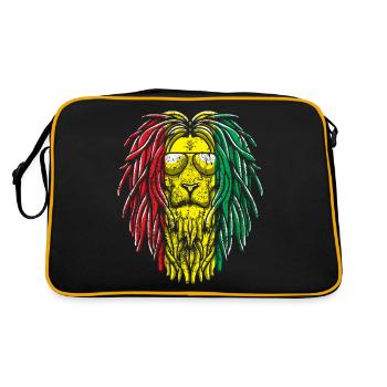Rasta Löwe Sonnenbrille Rastafarian Reggae Musik L - Retro Tasche - Schwarz/Gold - Hinten