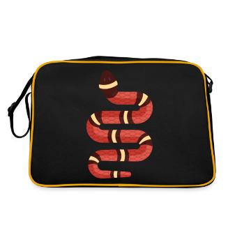Schlange Design Schlangen Haustier Reptil Geschenk - Retro Tasche - Schwarz/Gold - Hinten