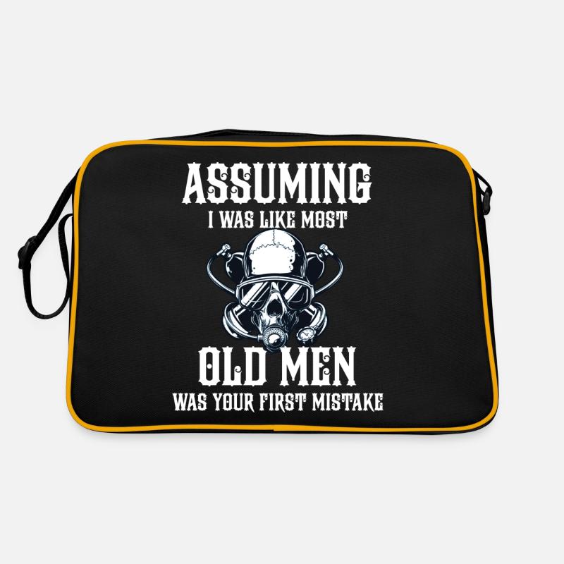 Old Men Scuba - Retro Tasche - Schwarz/Gold