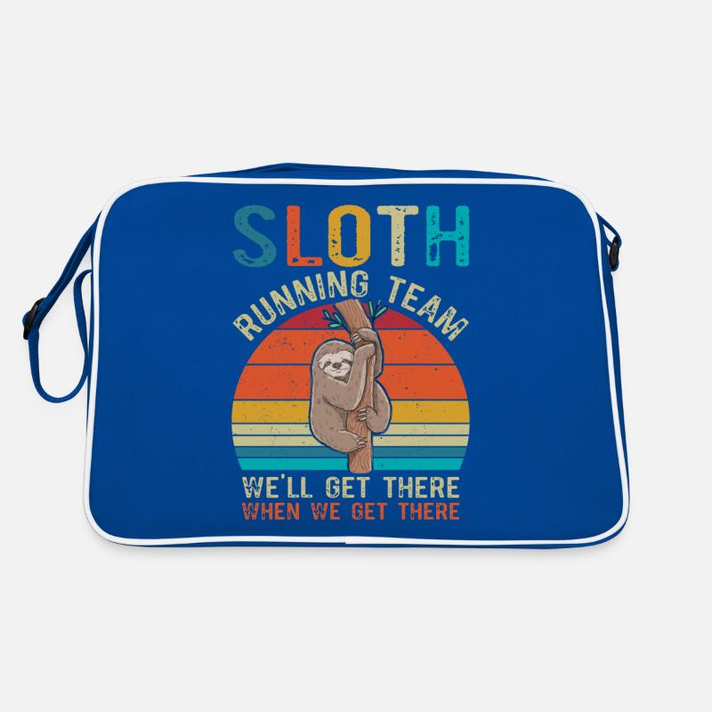Lustige Sloth Running Team Retro Tasche