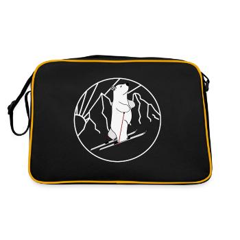 Skitour ours polaire - Ski Polar Ours Sports d’hiver - Sac Retro - noir/or - Dos