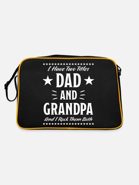 Papa Grand-père Drôle de sort Père grand-père cadeau - Sac Retro - noir/or - Dos