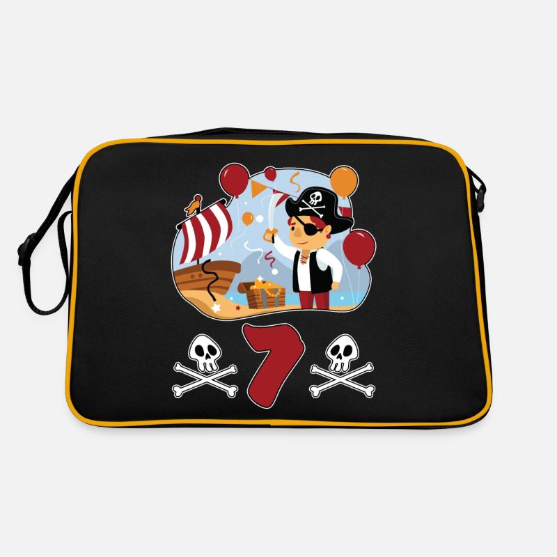 7 ans fun anniversaire d’enfant fun fun - Sac Retro - noir/or