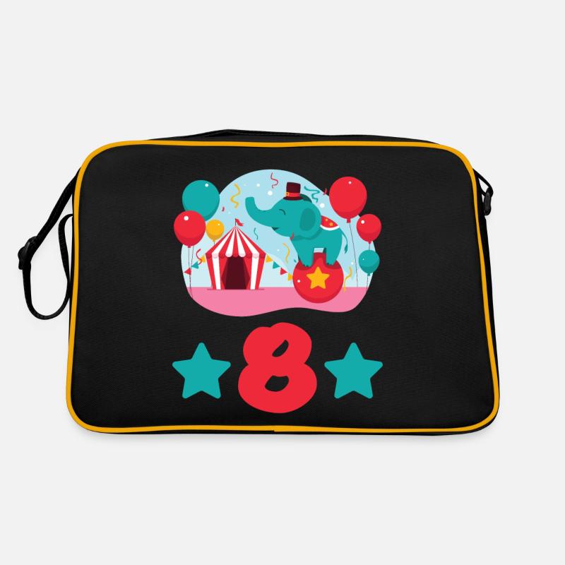 8 ans éléphant cirque anniversaire d’enfant cadeau Sac Retro