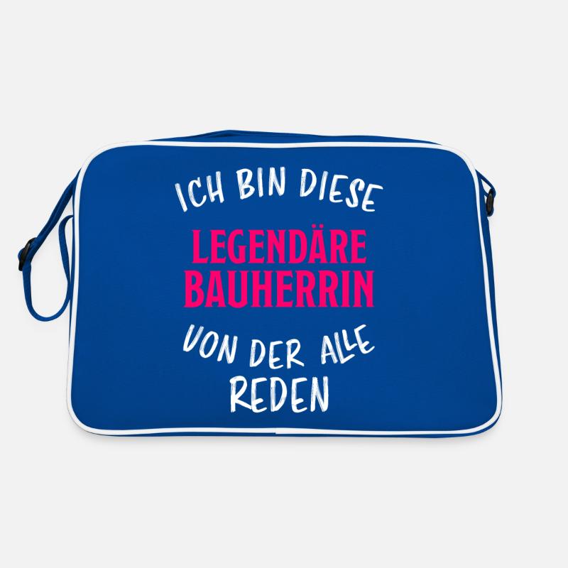 Bauherrin Geschenk Lustiger Spruch Hausbau Bauherr Retro Tasche