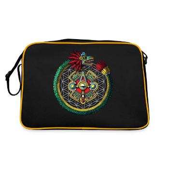 Quetzalcoatl Aztec Ouroboros - Retro Bag - black/gold - Back
