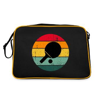 Vintage rétro ping-pong cadeau - Sac Retro - noir/or - Dos