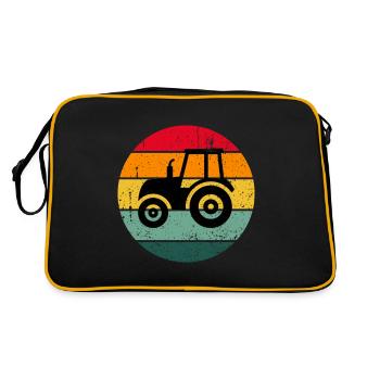 Vintage Retro Tractor Farmer Farm Gift - Retro Bag - black/gold - Back