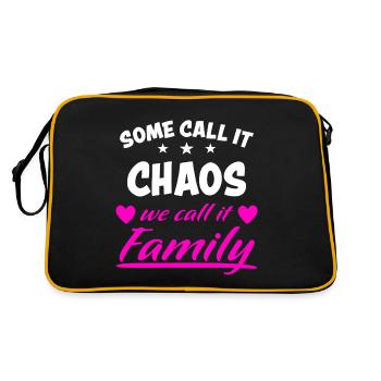 Chaos Funny Family Funny Saying Cool Gift - Retro Bag - black/gold - Back