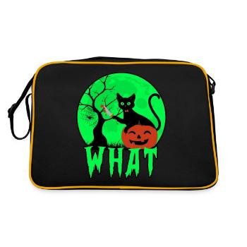 Quel chat avec un couteau, chat effrayant avec un couteau Halloween - Sac Retro - noir/or - Dos