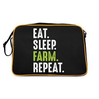 Eat Sleep Farm Repeat Funny - Retro Bag - black/gold - Back