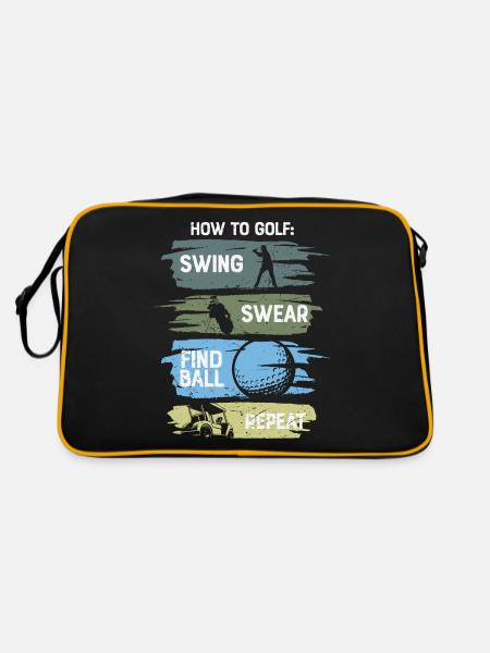 How To Golf Funny - Retro Bag - black/gold - Back