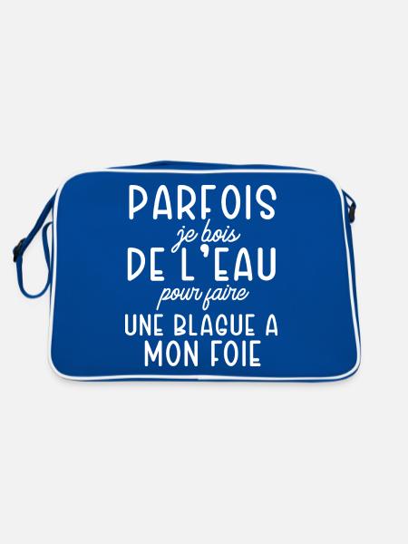 je bois de l'eau cadeau homme humour beauf - Sac Retro - bleu/blanc - Dos