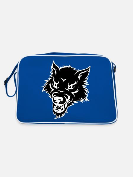 wolf - Retro Bag - blue/white - Back