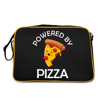 Propulsé par Pizza Funny Pizza Saying - Sac Retro - noir/or - Dos