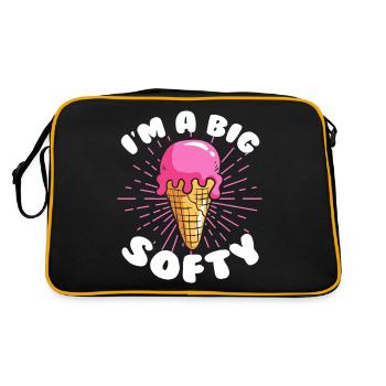 I'm A Big Softy – Sundae Lover Funny Ice Cream - Retro Tasche - Schwarz/Gold - Hinten