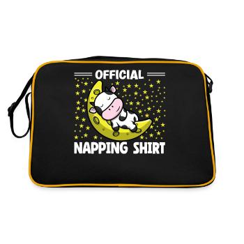 Sleeping Sloth Lover Cute Cow Napping - Retro Bag - black/gold - Back