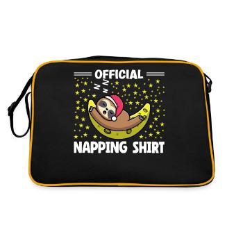 amant paresseux endormi pingouin mignon sieste - Sac Retro - noir/or - Dos