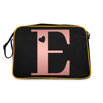 Letter E Rose Gold - Retro Bag - black/gold - Back