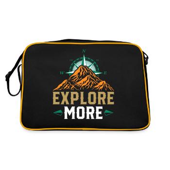 Wandern Abenteuer Explore More - Retro Tasche - Schwarz/Gold - Hinten