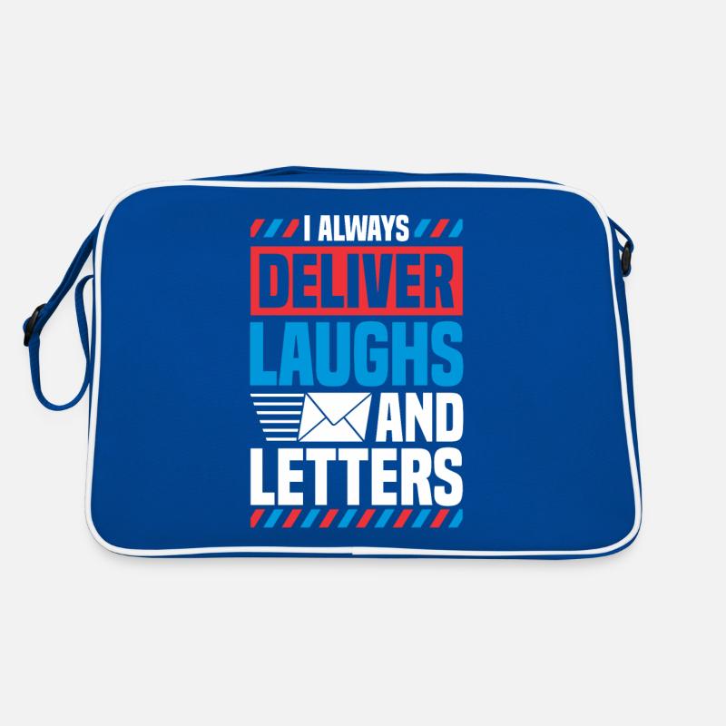 Postbote Paketbote Lachen Briefe Zustellen Retro Tasche