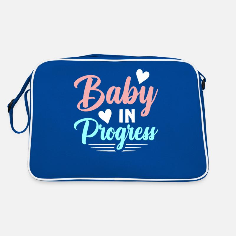 Baby In Progress Schwanger Werdende Mutter Retro Tasche