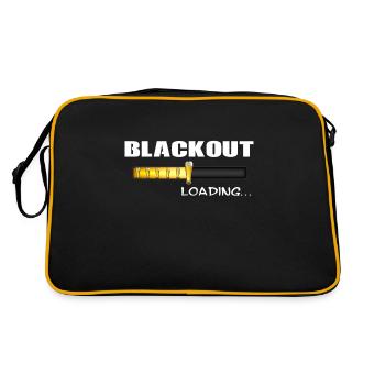 Blackout loading lustige Geschenkidee Bierglas - Retro Tasche - Schwarz/Gold - Hinten
