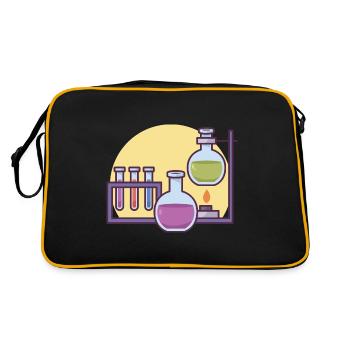 Science Experiment in School. - Retro Bag - black/gold - Back