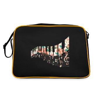 Piano Keys Blume Keyboard Player Music Teacher - Retro Bag - black/gold - Back