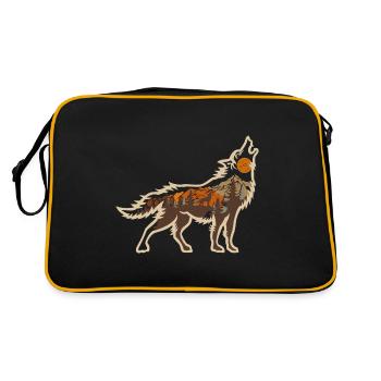 Wolf Nature Nature Nature Animaux sauvages - Sac Retro - noir/or - Dos