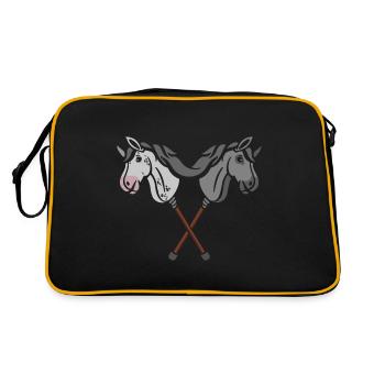hobby horsing hobby horse Steckenpferd - Retro Tasche - Schwarz/Gold - Hinten