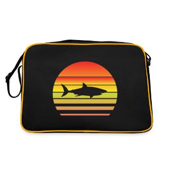 Requin au coucher du soleil - Sac Retro - noir/or - Dos