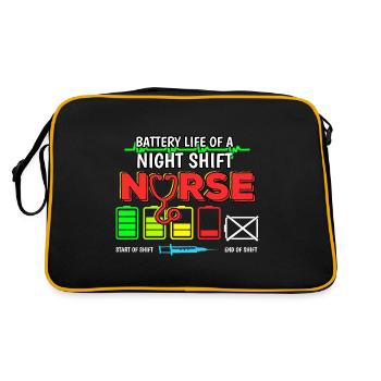 Nurse Night Duty Energy I Cadeau - Sac Retro - noir/or - Dos
