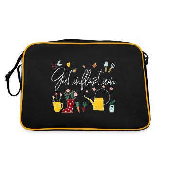 Garten Mama Kleingarten Anfänger Kleingärtnerin - Retro Tasche - Schwarz/Gold - Hinten