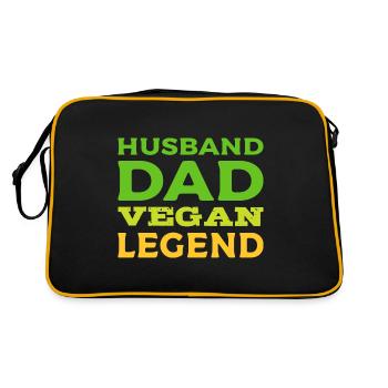 Husband Dad Vegan Loving Husband Gift - Retro Bag - black/gold - Back
