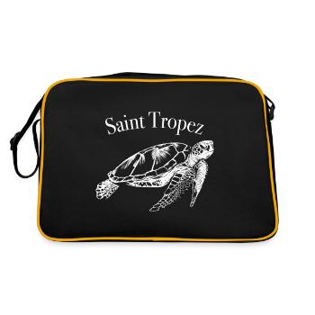 Saint Tropez Cote d´Azur - Retro Tasche - Schwarz/Gold - Hinten