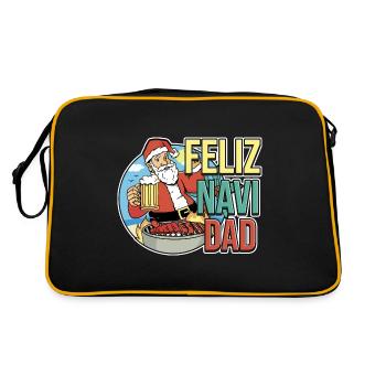 Feliz Navi Dad Xmas Dad Design for Fathers Day in - Retro Bag - black/gold - Back