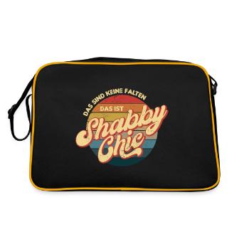 Das sind keine Falten, das ist Shabby Chic, Altern - Retro Tasche - Schwarz/Gold - Hinten