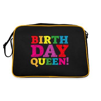 Fille Anniversaire Anniversaire Reine! Fille - Sac Retro - noir/or - Dos