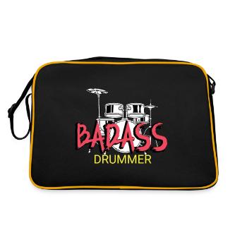 Badass Drummer Punk Gift - Sac Retro - noir/or - Dos