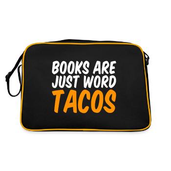 Les livres ne sont que des tacos Word - Sac Retro - noir/or - Dos