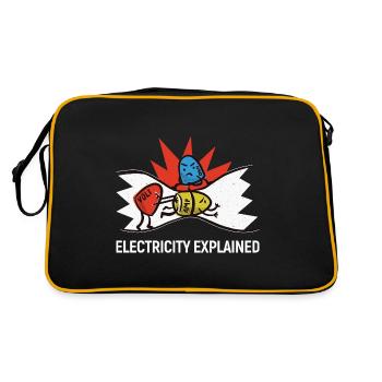 Electricity explained - Ohm Volt Ampere - Retro Tasche - Schwarz/Gold - Hinten