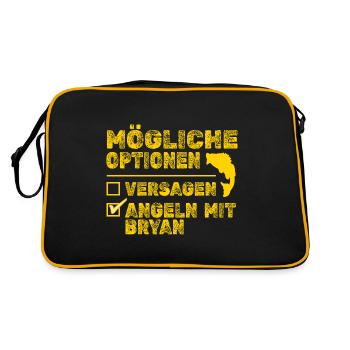 Angeln Bryan - Retro Tasche - Schwarz/Gold - Hinten