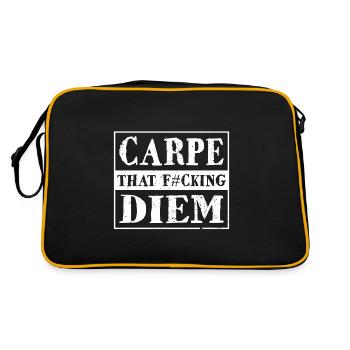 Carpe That F#cking Diem Inspiration Motivation - Retro Bag - black/gold - Back
